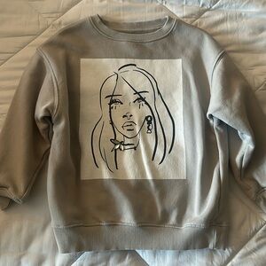 Zara Girls Gray Graphic Crewneck 6-7